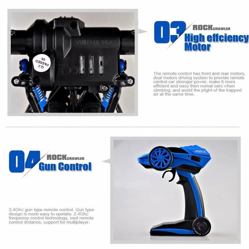 New 4WD RC Monster Truck Off-Road Vehicle 2.4Ghz Remote Control Car Toy Gift Kid