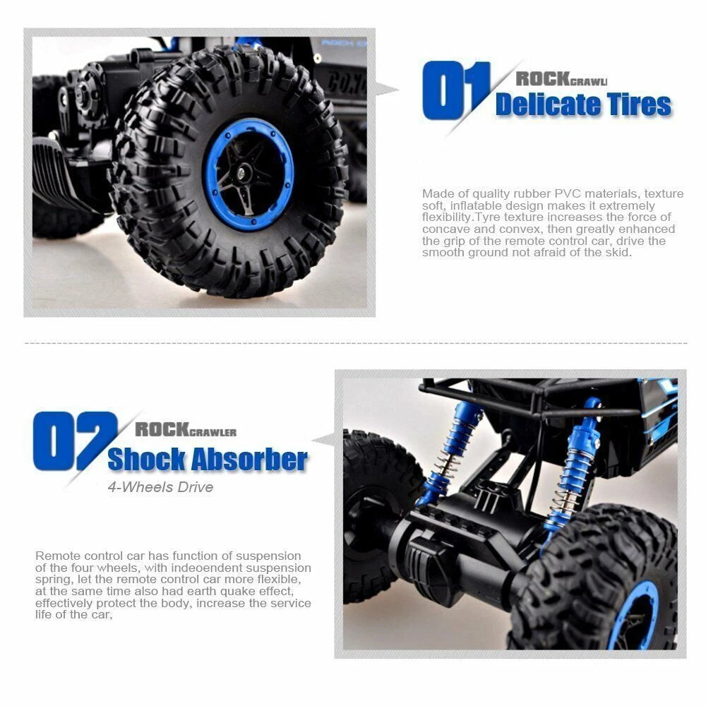 New 4WD RC Monster Truck Off-Road Vehicle 2.4Ghz Remote Control Car Toy Gift Kid