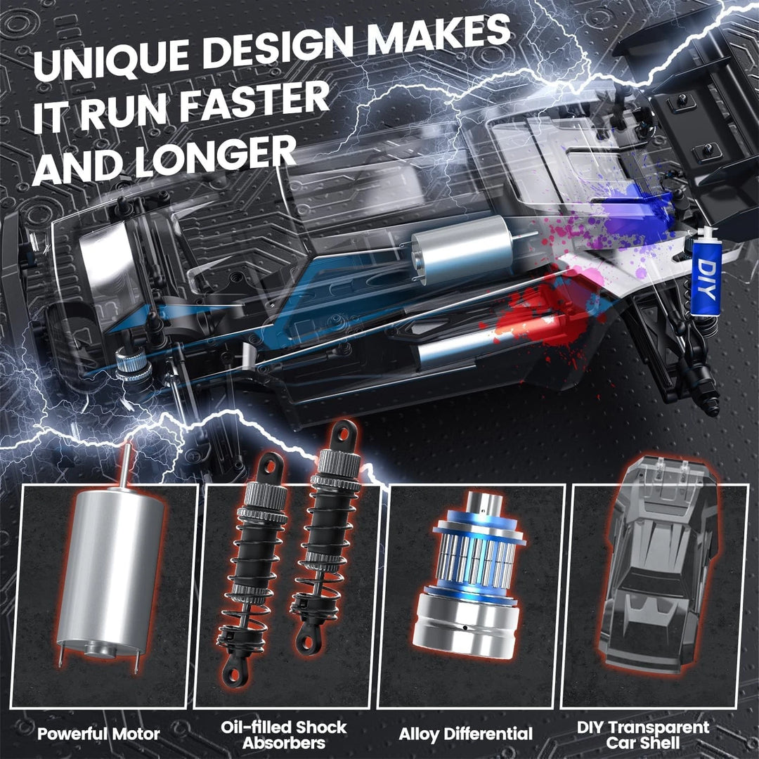 DEERC 9206E 110 Scale 4WD RC Car 48KMH Off Road Truck 2 Batteries