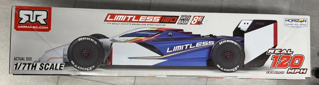 -NIB- Arrma 1/7 Limitless 8S AVC 4X4 RTR Brushless Street Speed R/C Car ARA7816