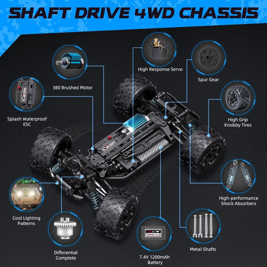 Brushless RC Cars for Adults Fast 50+ Mph, RC Trucks 4X4 Offroad Waterproof