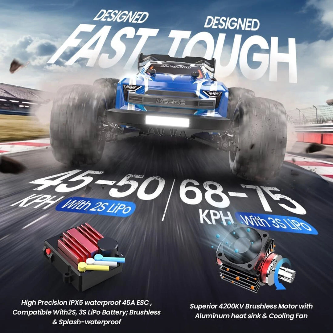 DEERC H16E 1:16 4WD RC Car Brushless 4X4 RTR Fast Max 70kph RC Monster Trucks