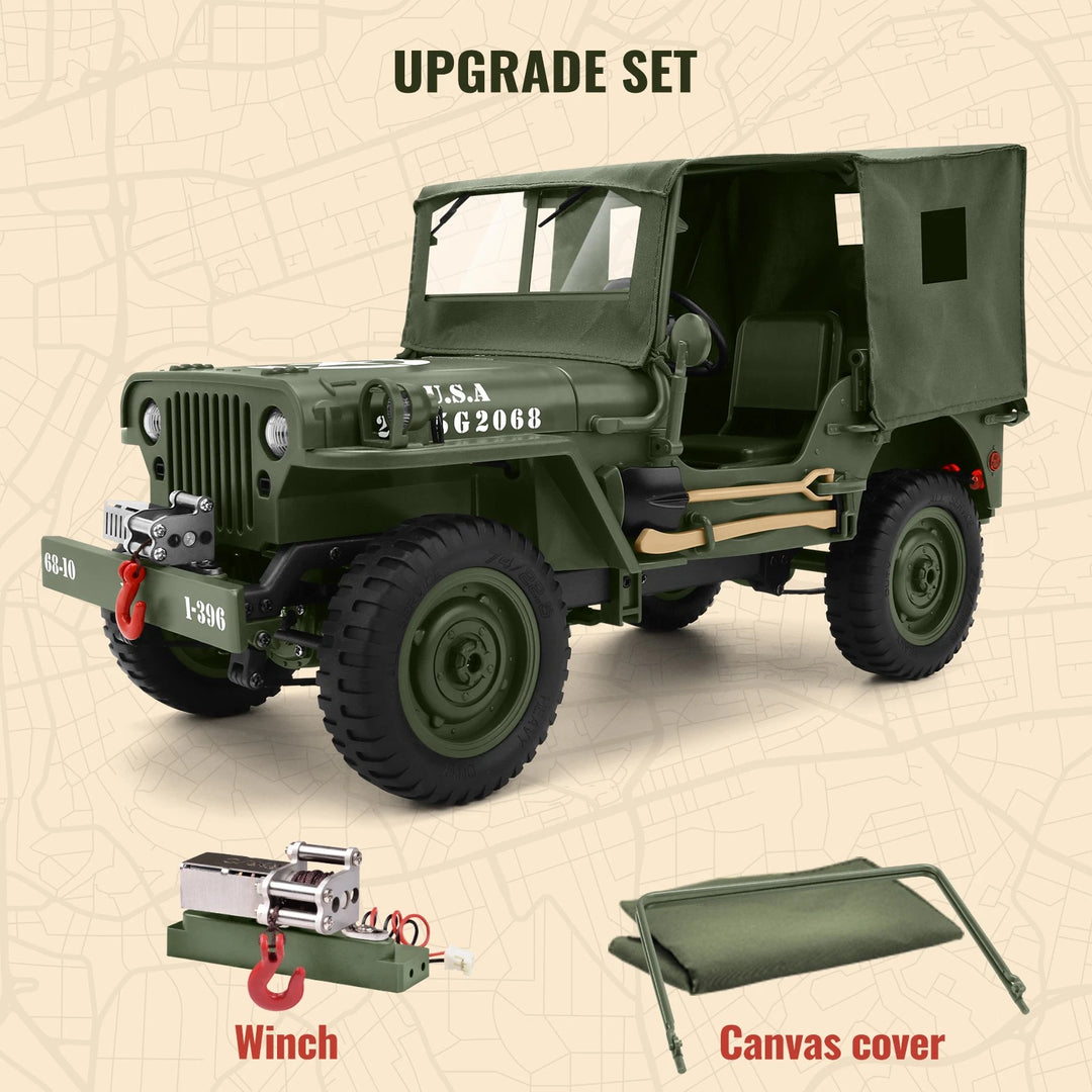 Remote Control RC Car 1/10 Off Road RC Truck Crawler Military Vehicle Hobby Toys