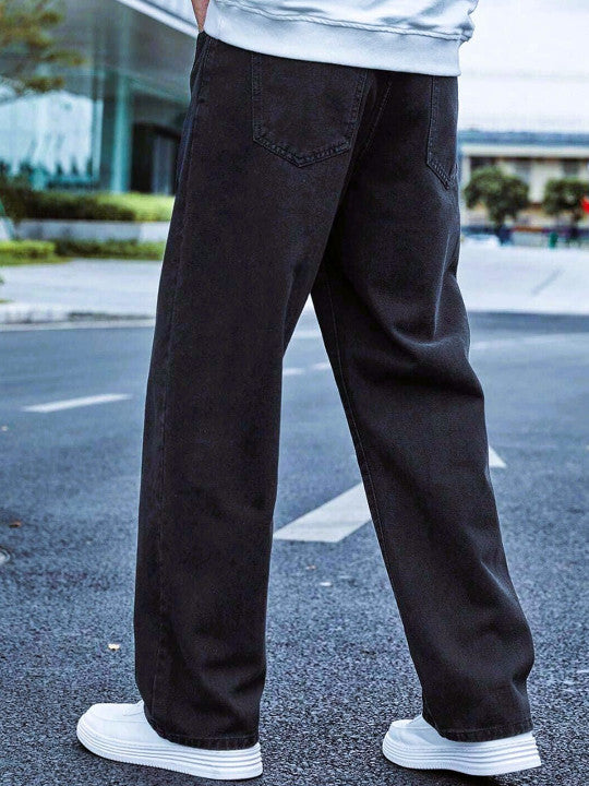 Men Slash Knee Stretchable Jeans - Baggy